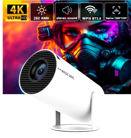 Projector 260 ANSI | 8000 Lumens | 4K | Android 11 | Wifi | HDMI | Bluetooth