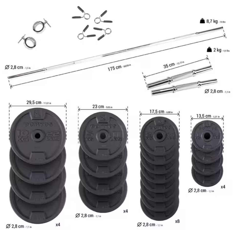 Powerlift Dumbbell set - 93KG